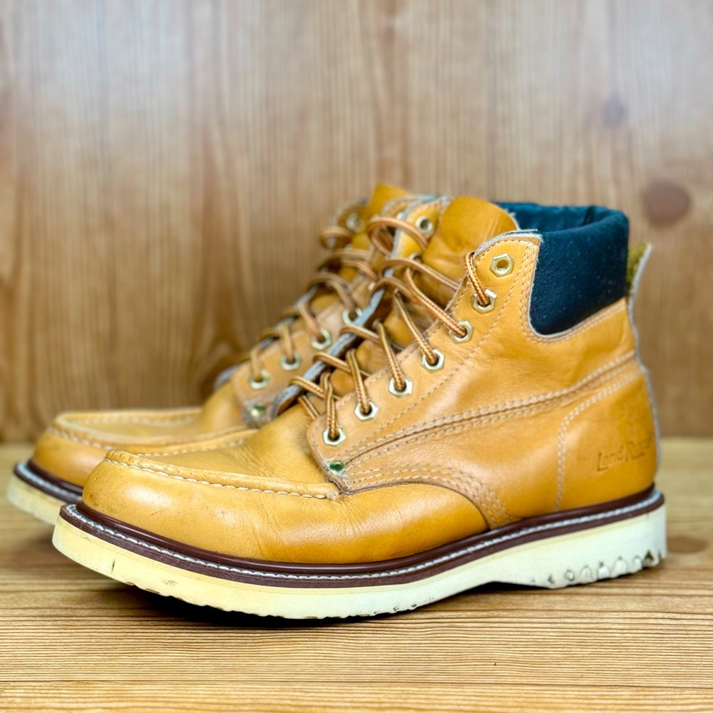Men's Tan Leather Boots with Contrast Collar